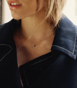 And... Paris Collier forçat limé avec diamant princesse carré en*Femme Colliers|And... Paris