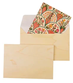 Woodhi Enveloppe en bois de merisier* Cartes Postales