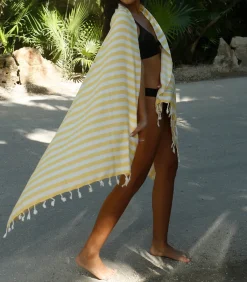 Green Petition Fouta Mare Ochre*Femme Accessoires De Plage|Accessoires De Plage