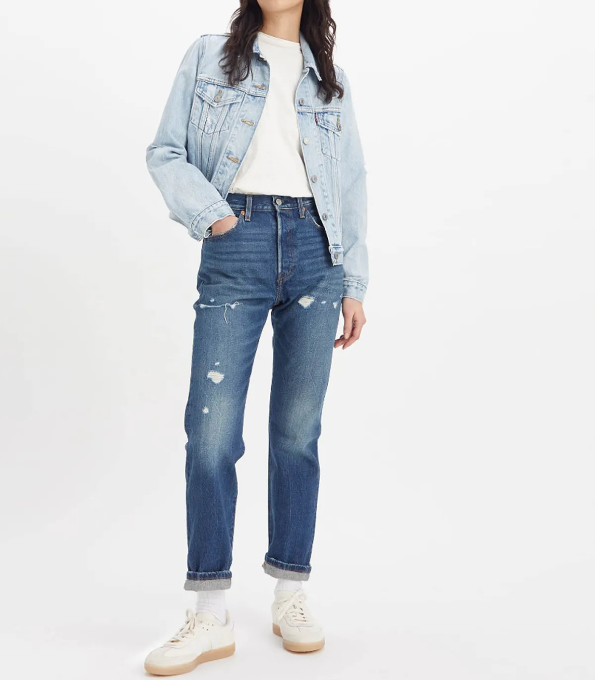 Levi Jean 501® Original Destructed Dark Indigo*Femme Bas