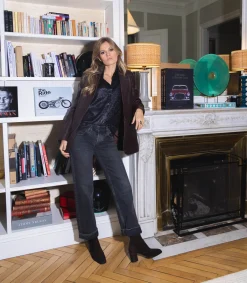 Moussy Vintage Jean Droit Iona Straight Low Black*Femme Bas