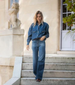 Nine in the Morning Jean Nadia Palazzo Over Destroy Bleu*Femme Bas