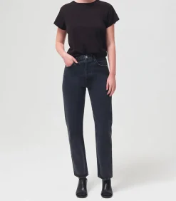 AGOLDE Jean 90's Pinch Waist Black Tea en coton bio*Femme Bas