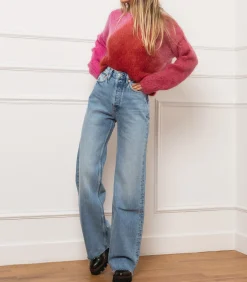 RE/DONE Jean 70s Ultra High Rise Wide Leg Denim Clair*Femme Bas