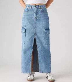 Levi Jupe Longue en Jean Ankle Column Cargo Maximize the Moment*Femme Bas