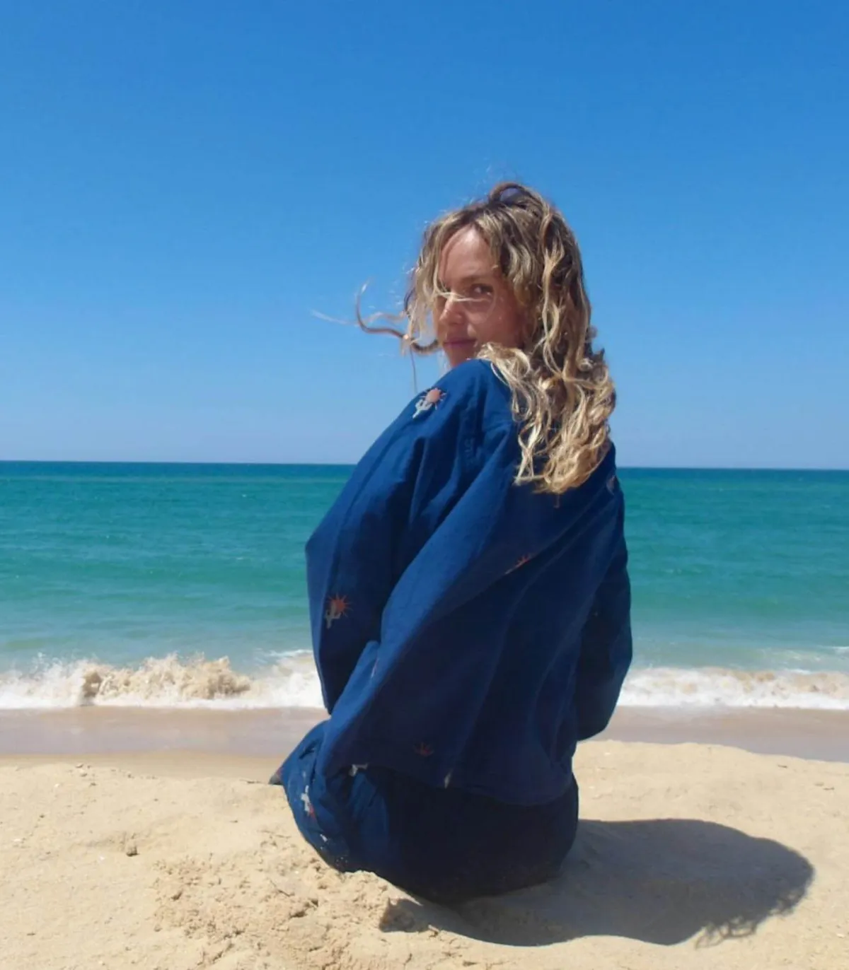 Bsbee Kimono Aguasca Indigo*Femme Manteaux & Vestes