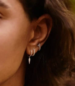 Stone Paris Mini créole Croix en Or jaune*Femme Boucles D'Oreilles