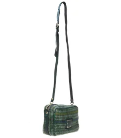 Campomaggi Mini Sac Bandoulière en Jacquard et Cuir Vert*Femme Sacs Bandoulière