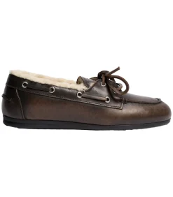 Posa Mocassins Boat Brushed Fur Coffee*Femme Mocassins