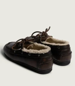 Posa Mocassins Boat Brushed Fur Coffee*Femme Mocassins