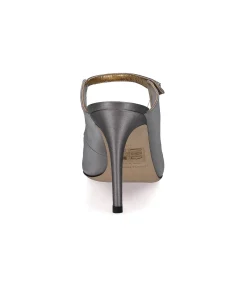 Alberta Ferretti Mules à talon en soie argentées*Femme Escarpins