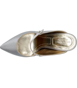 Alberta Ferretti Mules à talon en soie argentées*Femme Escarpins