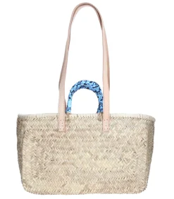 Maud Fourier Paris Panier Rectangulaire Anses Wax & Cuir Rose*Femme Cabas & Paniers