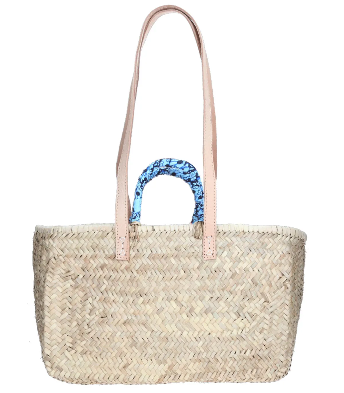 Maud Fourier Paris Panier Rectangulaire Anses Wax & Cuir Rose*Femme Cabas & Paniers