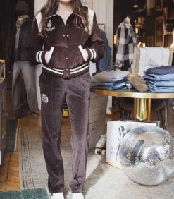 Sporty & Rich Pantalon de survêtement en velours NY Crest*Femme Bas