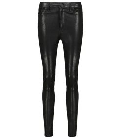 Hudson Pantalon en Cuir Barbara High Rise Slim Noir*Femme Bas