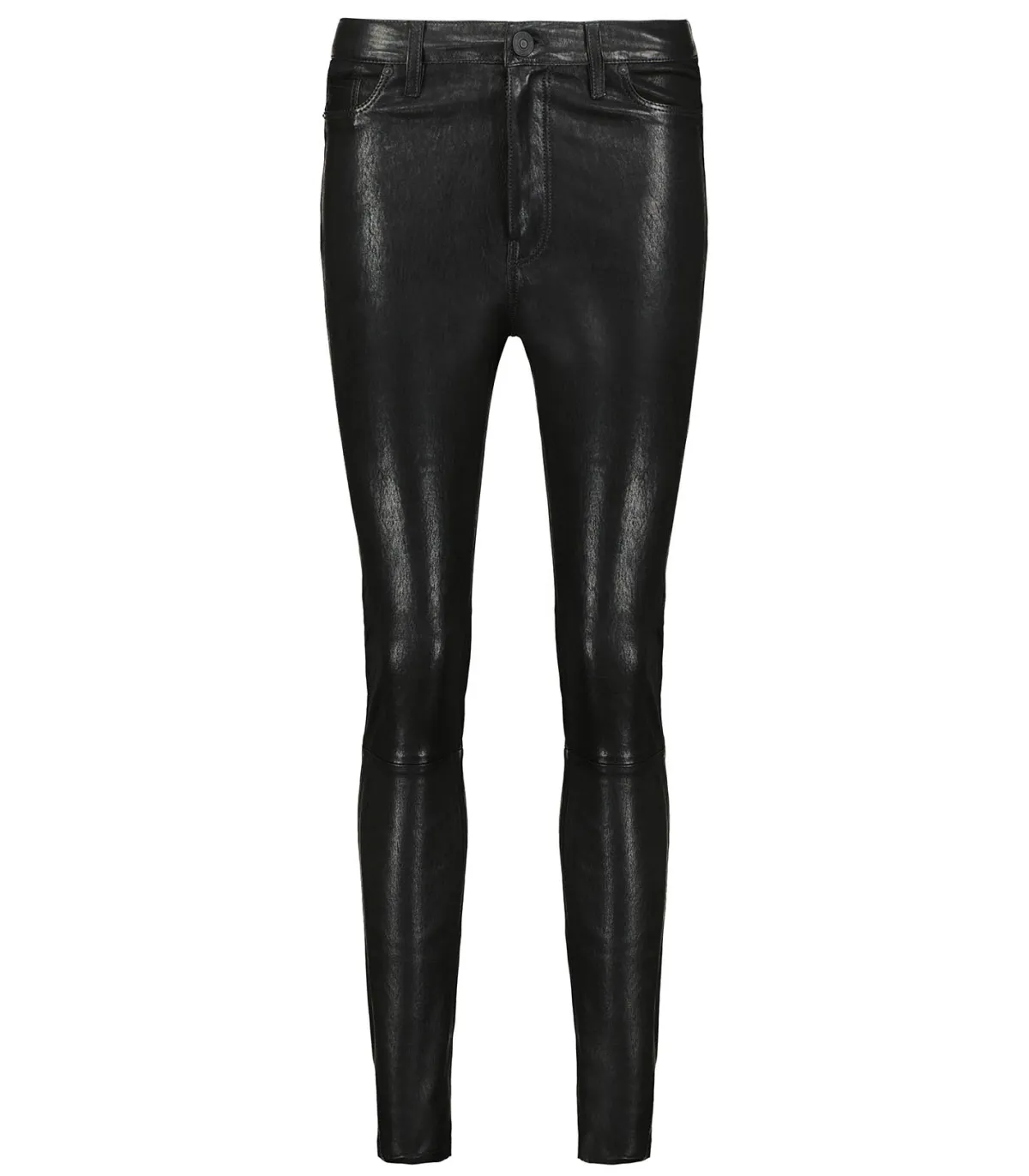 Hudson Pantalon en Cuir Barbara High Rise Slim Noir*Femme Bas