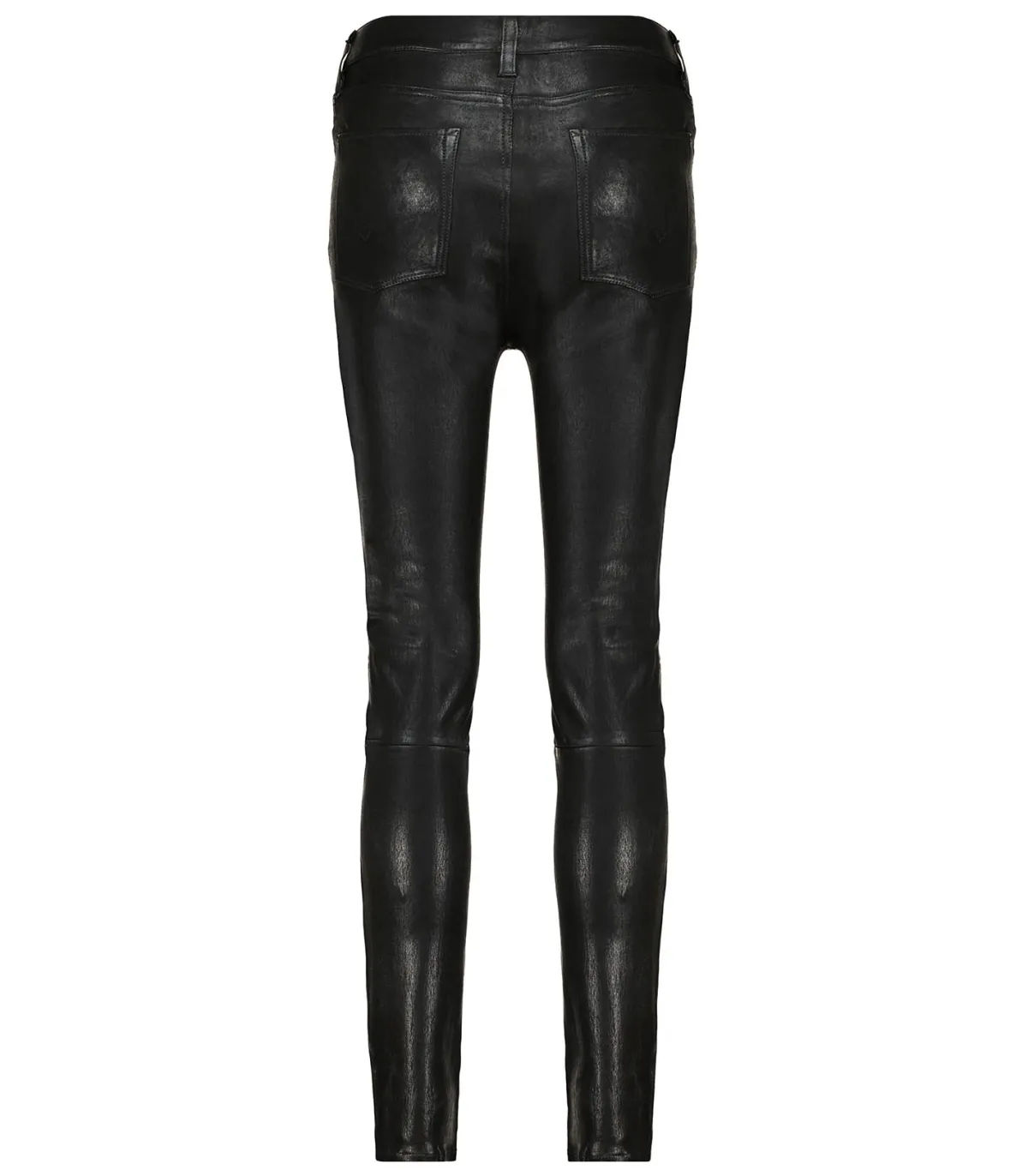 Hudson Pantalon en Cuir Barbara High Rise Slim Noir*Femme Bas