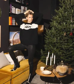 Hudson Pantalon en Cuir Barbara High Rise Slim Noir*Femme Bas