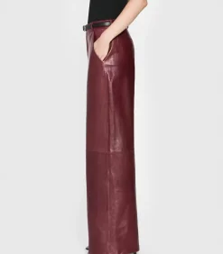 Frame Pantalon en Cuir Syrah Rouge*Femme Bas
