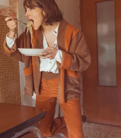 La Treille Maison Ensoleillée Pantalon en Velours Bicolore Luigi*Femme Bas