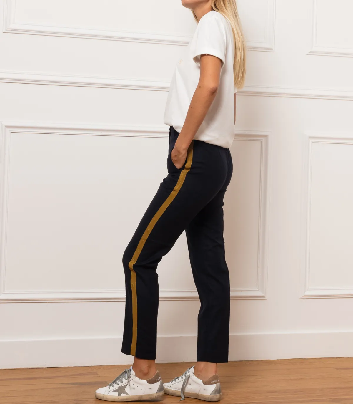 Golden Goose Pantalon feutré à bandes Algisa Garçonne*Femme Bas
