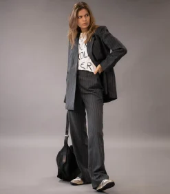 Anine Bing Pantalon Tailleur Drew Grey Pinstripe*Femme Bas