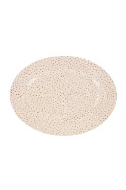Three Seven Plat en céramique "Pois rouges"* Assiettes & Plats