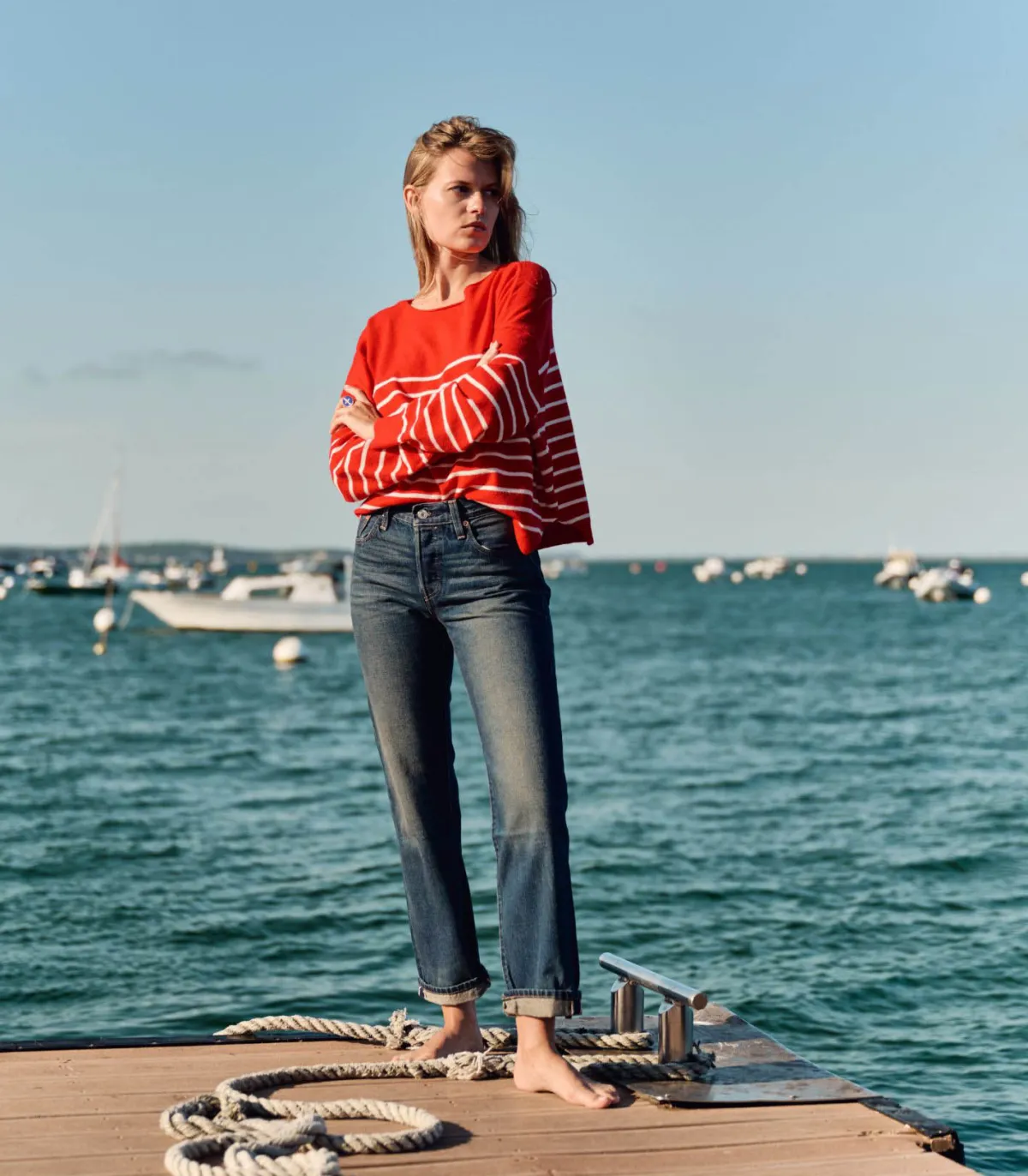 La Cabane Orson Pull Birkin Marinière manches longues*Femme Mailles & Sweats