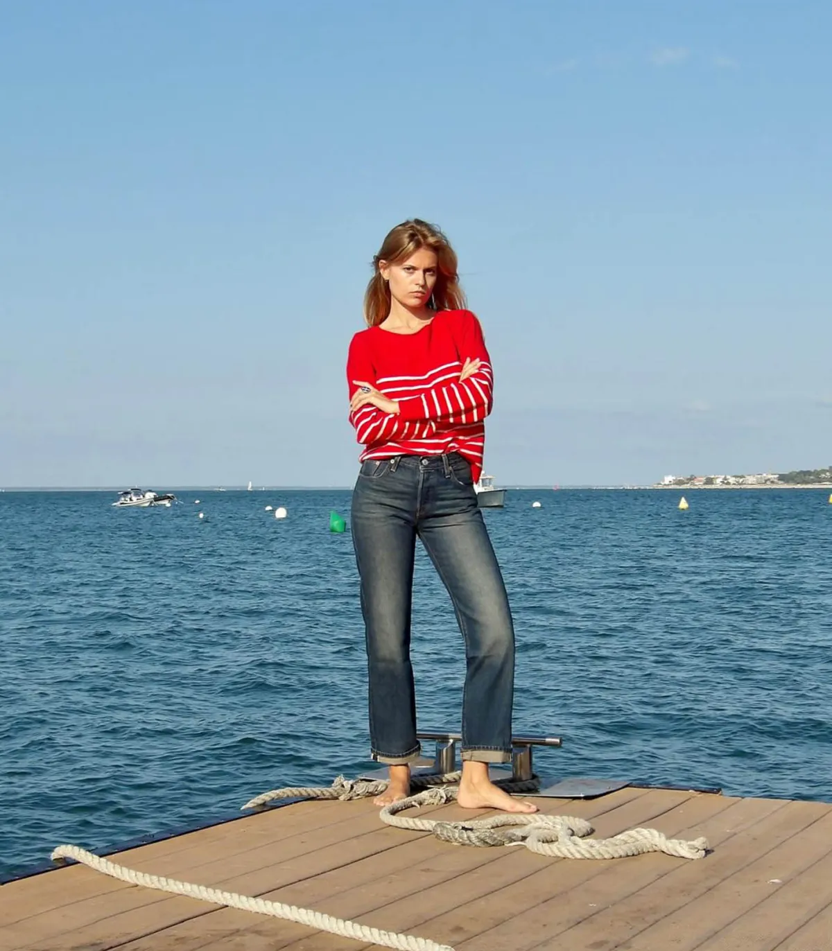 La Cabane Orson Pull Birkin Marinière manches longues*Femme Mailles & Sweats