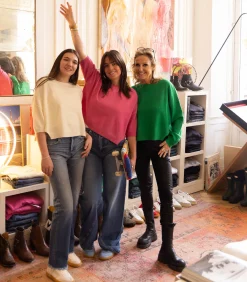 La Cabane Orson Pull Manches Courtes Bardot Fushia*Femme Mailles & Sweats