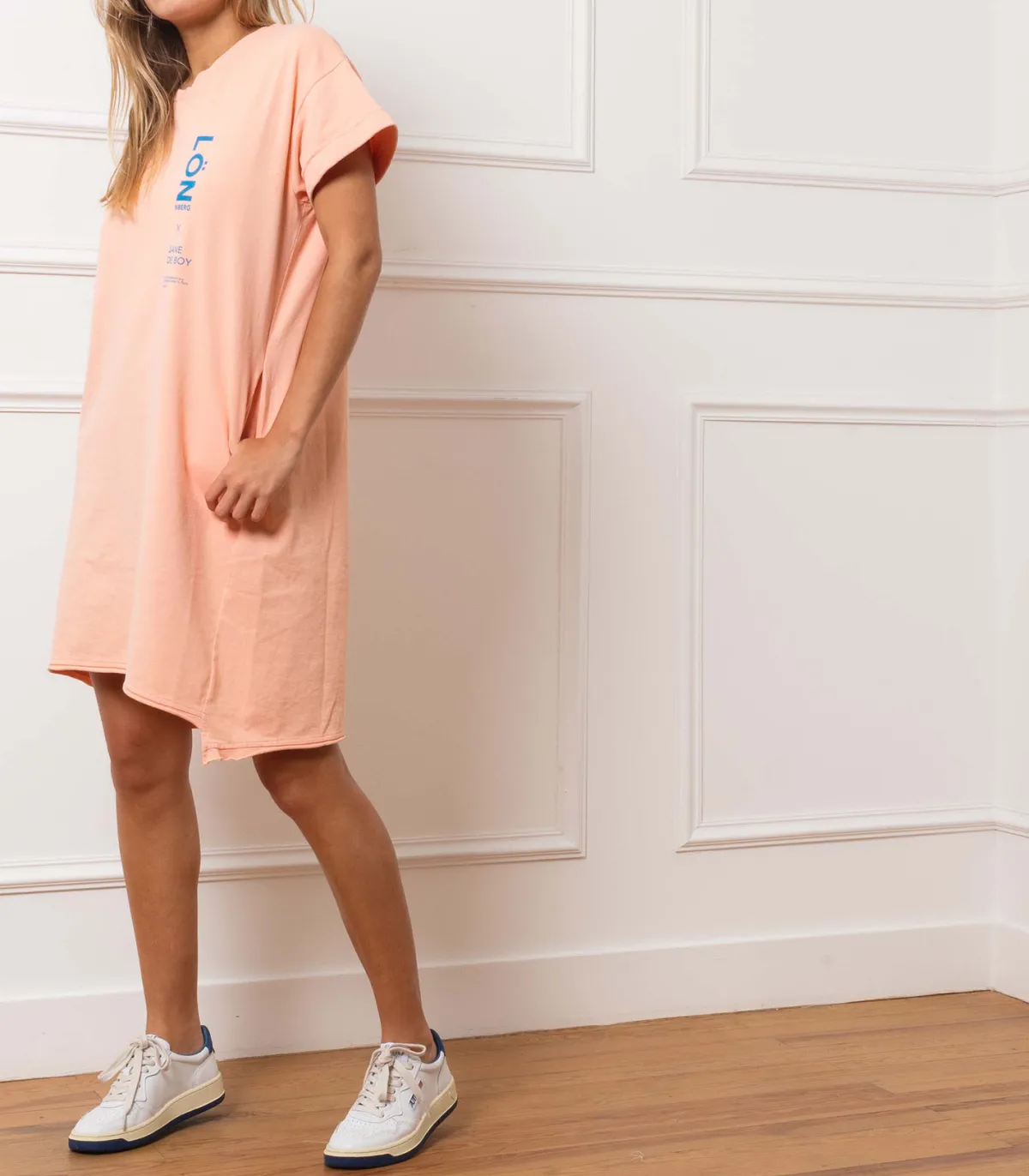 Margaux Lonnberg Robe tee-shirt Abby orange x Jane de Boy*Femme Robes
