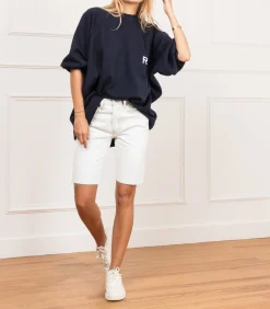 RE/DONE Short long en denim blanc*Femme Bas