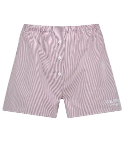 Sporty & Rich Short S.R. Sport Mini Boxer White Red Stripe*Femme Bas|Lingerie