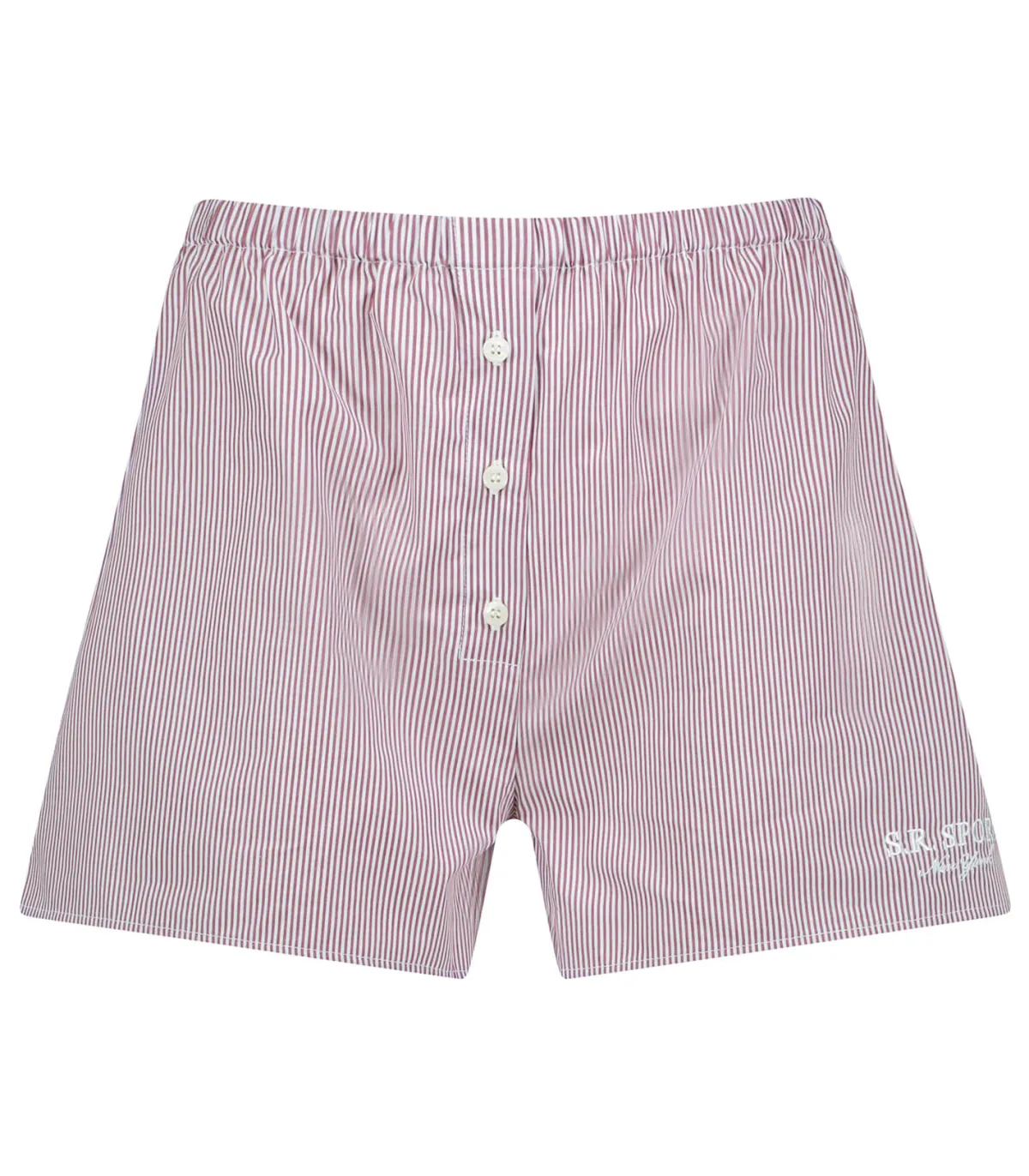Sporty & Rich Short S.R. Sport Mini Boxer White Red Stripe*Femme Bas|Lingerie