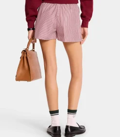 Sporty & Rich Short S.R. Sport Mini Boxer White Red Stripe*Femme Bas|Lingerie