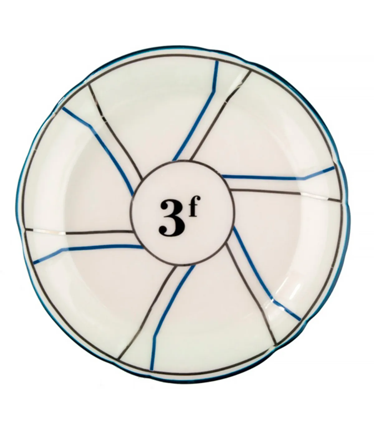 Bonnecaze Soucoupe 3f en porcelaine à lignes* Assiettes & Plats