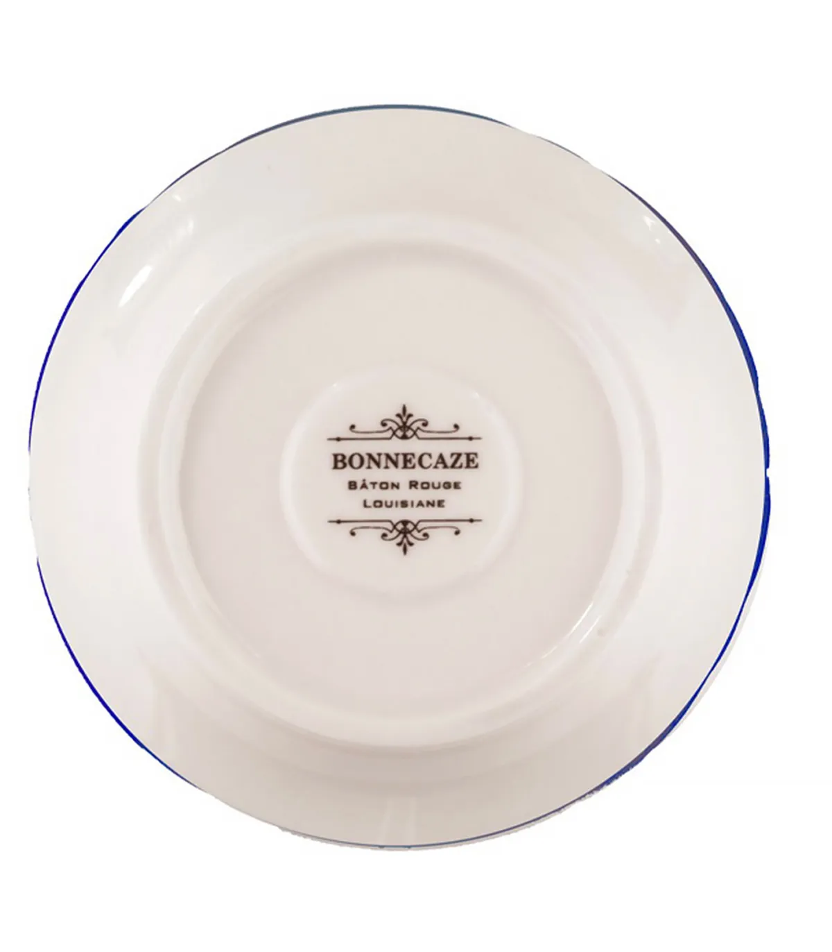 Bonnecaze Soucoupe 3f en porcelaine à lignes* Assiettes & Plats