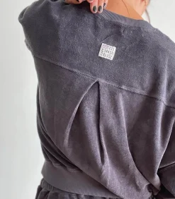 LES BONNES SOEURS Sweat-shirt Eddy Gris Foncé*Femme Mailles & Sweats