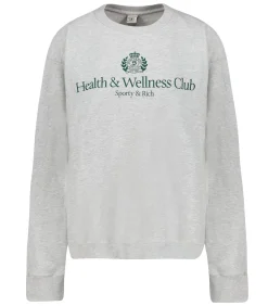 Sporty & Rich Sweat-shirt H&W Crest Crewneck Heather Grey/Alpine*Femme Mailles & Sweats|Sweat-Shirts
