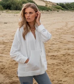 Jane de Boy Sweat-shirt Jersey triple Gaze blanc*Femme Mailles & Sweats|Sweat-Shirts