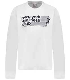Sporty & Rich Sweat-shirt USA Wellness Club White*Femme Mailles & Sweats|Sweat-Shirts