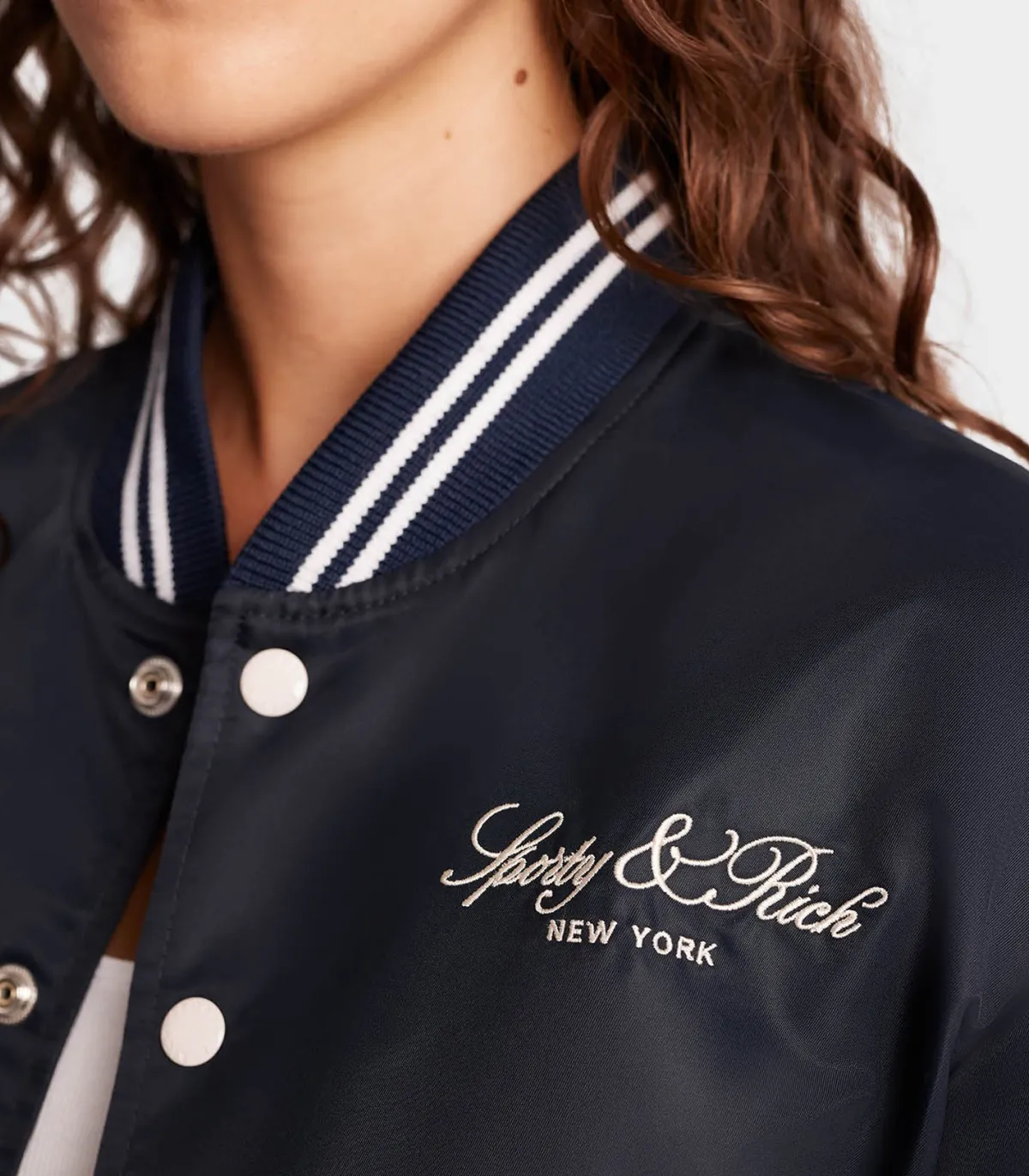 Sporty & Rich Teddy Wellness Boucle Varsity /White*Femme Manteaux & Vestes