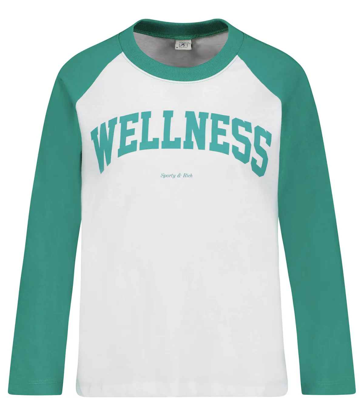 Sporty & Rich Tee-shirt Baseball Wellness Ivy White/Spring Green*Femme Hauts