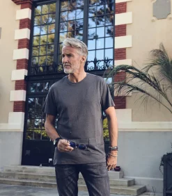 Majestic Filatures Tee-shirt homme Col Rond Crépuscule*Homme Tee-Shirts