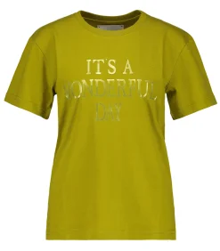 Alberta Ferretti Tee-shirt It's Wonderful Day, jaune*Femme Hauts
