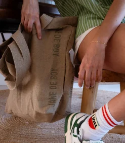 Charvet Editions Tote Bag Doudou en lin Jane de Boy Kaki*Femme Cabas & Paniers