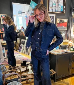 Agathe de la Fontaine Veste Bombing Denim Indigo*Femme Manteaux & Vestes