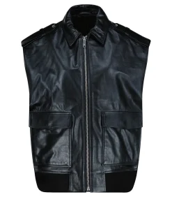 Anine Bing Veste en Cuir Sans Manches Sonnie Black*Femme Manteaux & Vestes