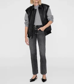 Anine Bing Veste en Cuir Sans Manches Sonnie Black*Femme Manteaux & Vestes
